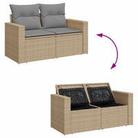 Thumbnail for 8-tlg. Garten-Sofagarnitur mit Kissen Beige Poly Rattan