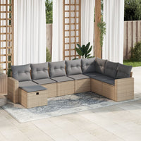 Thumbnail for 8-tlg. Garten-Sofagarnitur mit Kissen Beige Poly Rattan