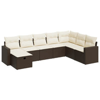 Thumbnail for 8-tlg. Garten-Sofagarnitur mit Kissen Braun Poly Rattan