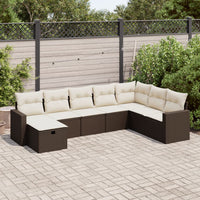 Thumbnail for 8-tlg. Garten-Sofagarnitur mit Kissen Braun Poly Rattan