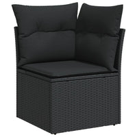 Thumbnail for 9-tlg. Garten-Sofagarnitur mit Kissen Schwarz Poly Rattan