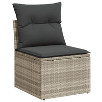 Thumbnail for 9-tlg. Garten-Sofagarnitur mit Kissen Hellgrau Poly Rattan