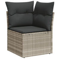 Thumbnail for 9-tlg. Garten-Sofagarnitur mit Kissen Hellgrau Poly Rattan