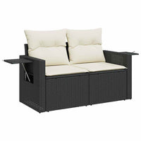 Thumbnail for 4-tlg. Garten-Sofagarnitur mit Kissen Schwarz Poly Rattan