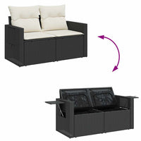 Thumbnail for 4-tlg. Garten-Sofagarnitur mit Kissen Schwarz Poly Rattan