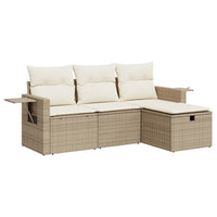 Thumbnail for 4-tlg. Garten-Sofagarnitur mit Kissen Beige Poly Rattan
