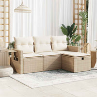Thumbnail for 4-tlg. Garten-Sofagarnitur mit Kissen Beige Poly Rattan