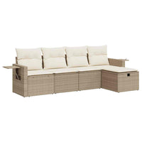 Thumbnail for 5-tlg. Garten-Sofagarnitur mit Kissen Beige Poly Rattan