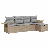 Thumbnail for 5-tlg. Garten-Sofagarnitur mit Kissen Beige Poly Rattan