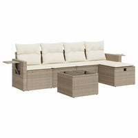 Thumbnail for 6-tlg. Garten-Sofagarnitur mit Kissen Beige Poly Rattan