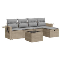 Thumbnail for 6-tlg. Garten-Sofagarnitur mit Kissen Beige Poly Rattan
