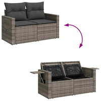 Thumbnail for 6-tlg. Garten-Sofagarnitur mit Kissen Grau Poly Rattan