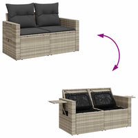 Thumbnail for 6-tlg. Garten-Sofagarnitur mit Kissen Hellgrau Poly Rattan