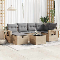 Thumbnail for 7-tlg. Garten-Sofagarnitur mit Kissen Beige Poly Rattan