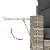 Thumbnail for 7-tlg. Garten-Sofagarnitur mit Kissen Hellgrau Poly Rattan