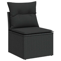 Thumbnail for 7-tlg. Garten-Sofagarnitur mit Kissen Schwarz Poly Rattan