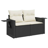 Thumbnail for 7-tlg. Garten-Sofagarnitur mit Kissen Schwarz Poly Rattan