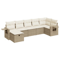 Thumbnail for 7-tlg. Garten-Sofagarnitur mit Kissen Beige Poly Rattan