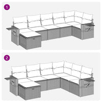 Thumbnail for 7-tlg. Garten-Sofagarnitur mit Kissen Beige Poly Rattan