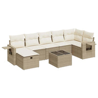 Thumbnail for 8-tlg. Garten-Sofagarnitur mit Kissen Beige Poly Rattan