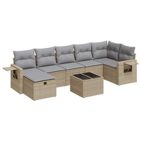 Thumbnail for 8-tlg. Garten-Sofagarnitur mit Kissen Beige Poly Rattan