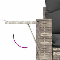 Thumbnail for 8-tlg. Garten-Sofagarnitur mit Kissen Hellgrau Poly Rattan