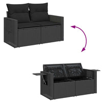 Thumbnail for 6-tlg. Garten-Sofagarnitur mit Kissen Schwarz Poly Rattan