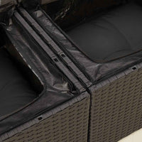 Thumbnail for 6-tlg. Garten-Sofagarnitur mit Kissen Schwarz Poly Rattan