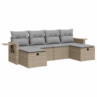Thumbnail for 6-tlg. Garten-Sofagarnitur mit Kissen Beige Poly Rattan