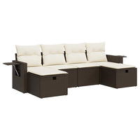 Thumbnail for 6-tlg. Garten-Sofagarnitur mit Kissen Braun Poly Rattan