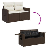 Thumbnail for 6-tlg. Garten-Sofagarnitur mit Kissen Braun Poly Rattan