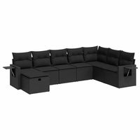 Thumbnail for 8-tlg. Garten-Sofagarnitur mit Kissen Schwarz Poly Rattan