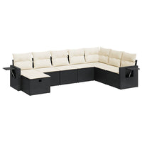 Thumbnail for 8-tlg. Garten-Sofagarnitur mit Kissen Schwarz Poly Rattan