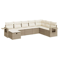 Thumbnail for 8-tlg. Garten-Sofagarnitur mit Kissen Beige Poly Rattan