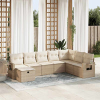 Thumbnail for 8-tlg. Garten-Sofagarnitur mit Kissen Beige Poly Rattan