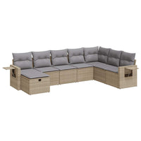 Thumbnail for 8-tlg. Garten-Sofagarnitur mit Kissen Beige Poly Rattan