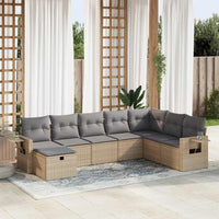 Thumbnail for 8-tlg. Garten-Sofagarnitur mit Kissen Beige Poly Rattan