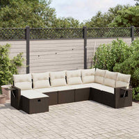 Thumbnail for 8-tlg. Garten-Sofagarnitur mit Kissen Braun Poly Rattan