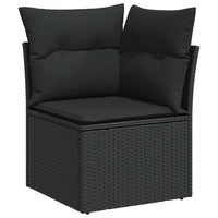Thumbnail for 9-tlg. Garten-Sofagarnitur mit Kissen Schwarz Poly Rattan