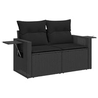 Thumbnail for 9-tlg. Garten-Sofagarnitur mit Kissen Schwarz Poly Rattan