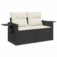 Thumbnail for 9-tlg. Garten-Sofagarnitur mit Kissen Schwarz Poly Rattan