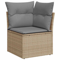 Thumbnail for 9-tlg. Garten-Sofagarnitur mit Kissen Beige Poly Rattan