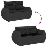 Thumbnail for 4-tlg. Garten-Sofagarnitur mit Kissen Schwarz Poly Rattan