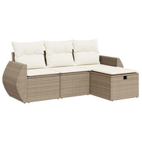 Thumbnail for 4-tlg. Garten-Sofagarnitur mit Kissen Beige Poly Rattan