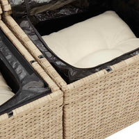 Thumbnail for 4-tlg. Garten-Sofagarnitur mit Kissen Beige Poly Rattan