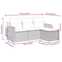 Thumbnail for 4-tlg. Garten-Sofagarnitur mit Kissen Beige Poly Rattan