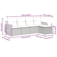 Thumbnail for 5-tlg. Garten-Sofagarnitur mit Kissen Schwarz Poly Rattan