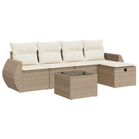 Thumbnail for 6-tlg. Garten-Sofagarnitur mit Kissen Beige Poly Rattan