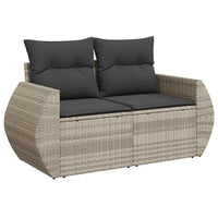 Thumbnail for 6-tlg. Garten-Sofagarnitur mit Kissen Hellgrau Poly Rattan