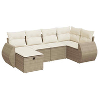 Thumbnail for 6-tlg. Garten-Sofagarnitur mit Kissen Beige Poly Rattan